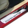 Corvette Door Sill Plates - Billet Chrome with C6 Logo : 2005-2011 C6-SR1 Performance