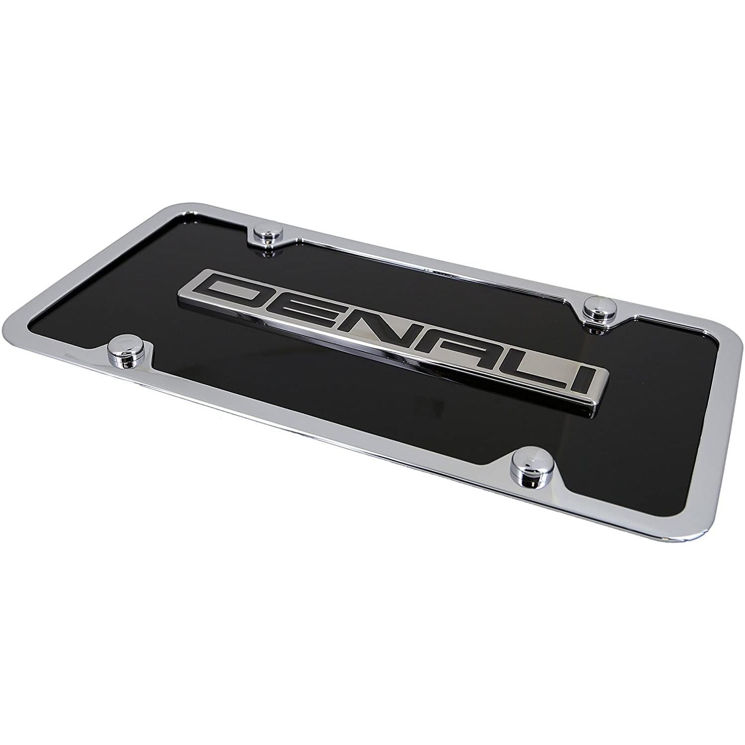 Denali License Plate Kit - Chrome Frame on Black Acrylic Plate-SR1 Performance