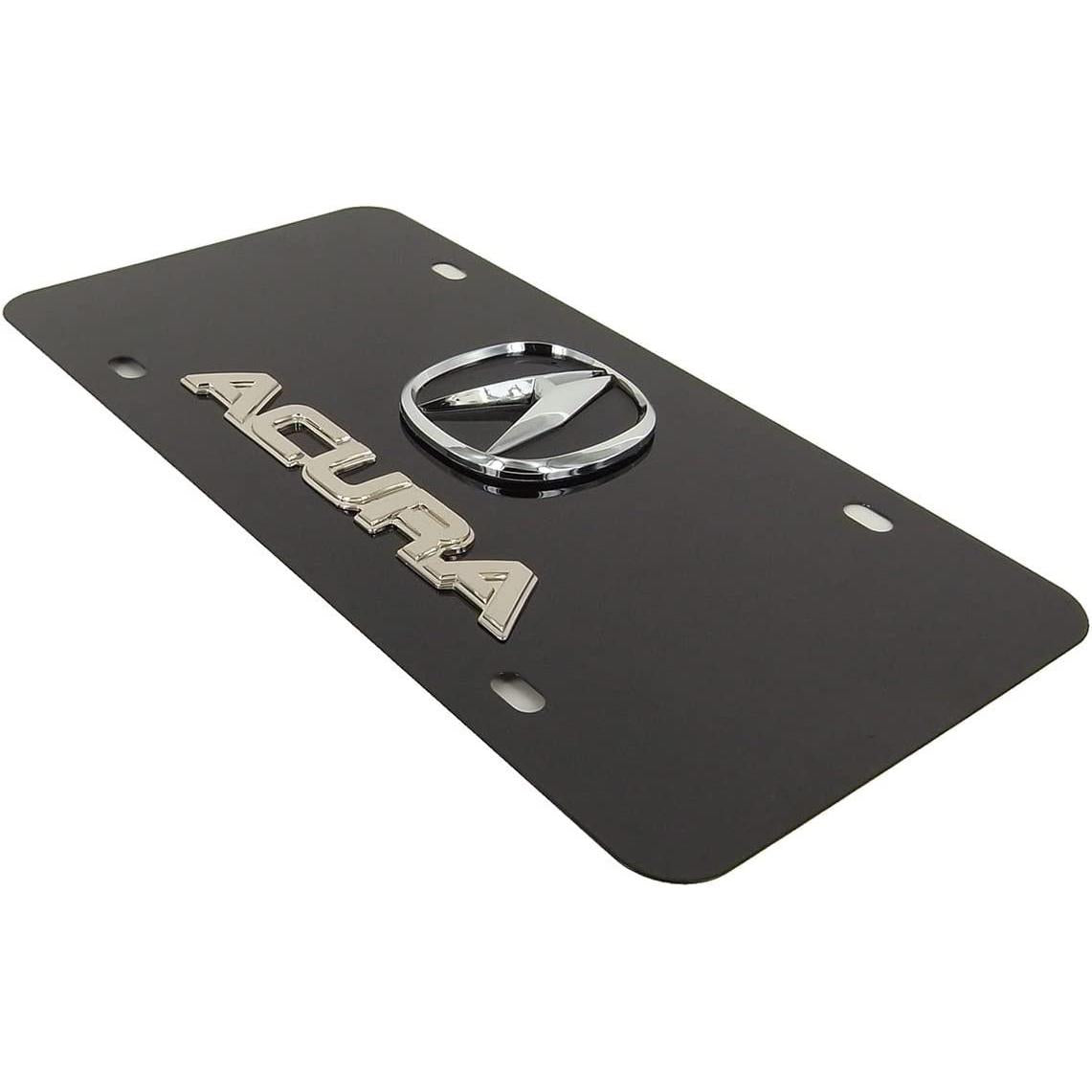 Acura License Plate - Chrome Logo on Black Plate-SR1 Performance