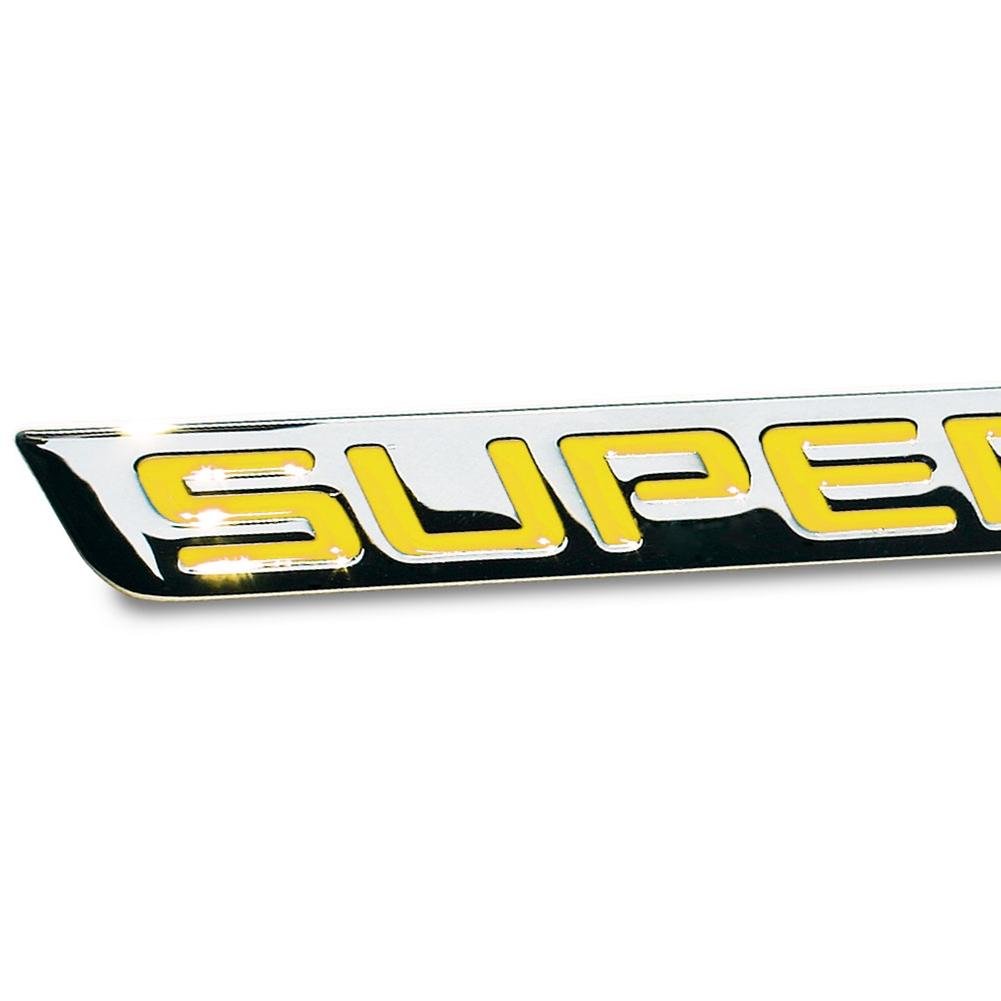 Billet Chrome Supercharged Badge - Black-SR1 Performance