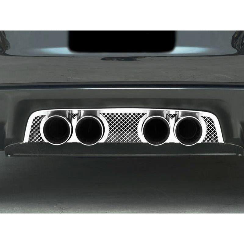 Corvette Exhaust Port Filler Panel - Laser Mesh Stainless Steel for Standard Exhaust : 2005-2013 C6-SR1 Performance