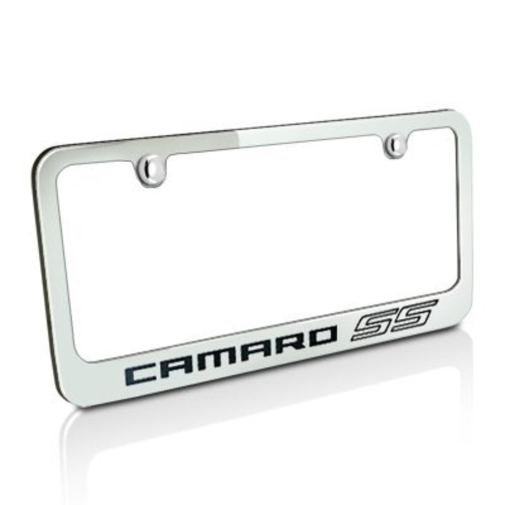 Camaro SS License Plate Frame - Chrome with Black-SR1 Performance