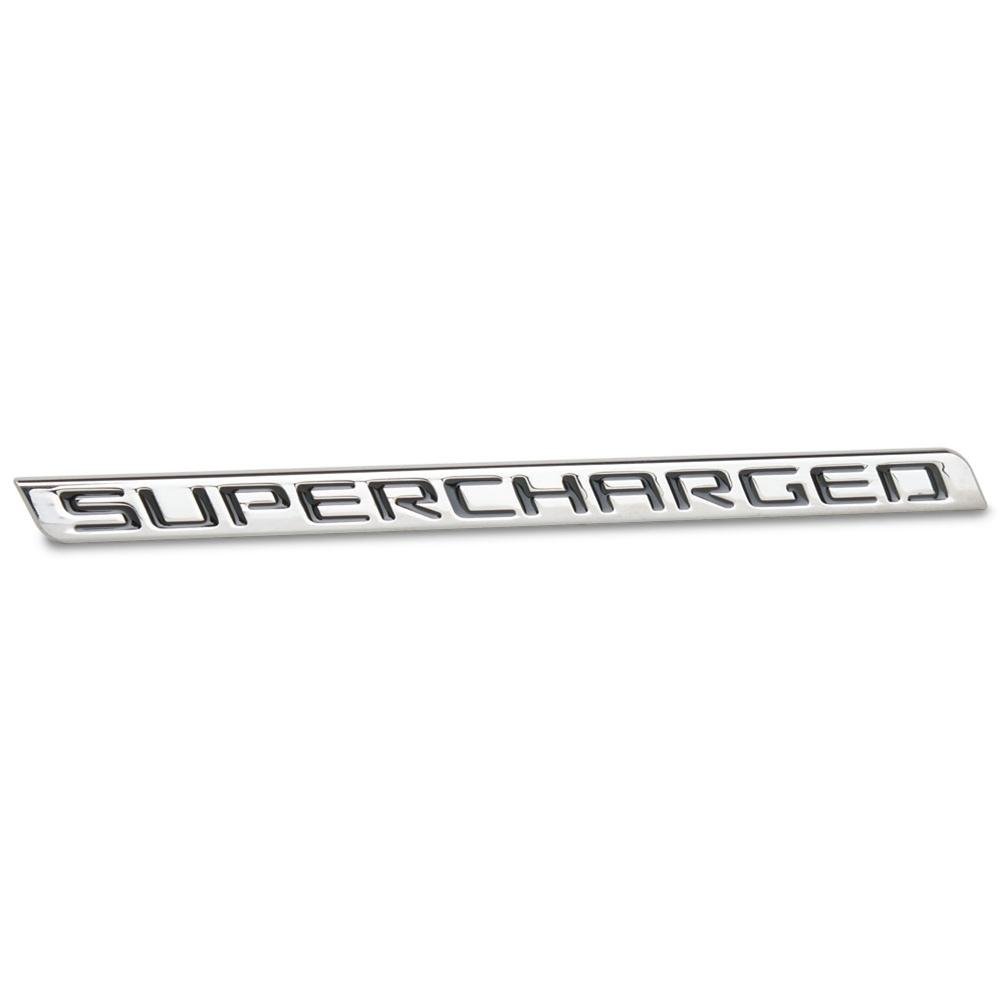 Billet Chrome Supercharged Badge - Black-SR1 Performance