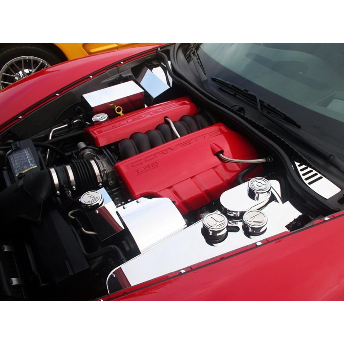 2005-2013 Corvette Chrome Engine & Trunk Screw Cap Cover Kit - 60pc-SR1 Performance