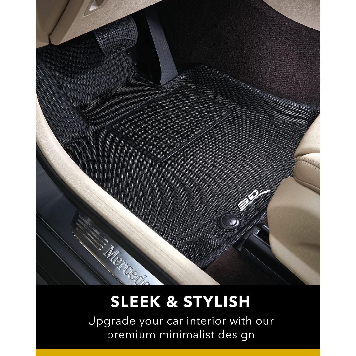 3D MAXpider All-Weather Floor Mats for Chevrolet Tahoe 2021-2022 7-Seater with 2nd Row Bucket Seat, Custom Fit Car Floor Liners, Kagu Series (1st 2nd & 3rd Row, Black)-SR1 Performance