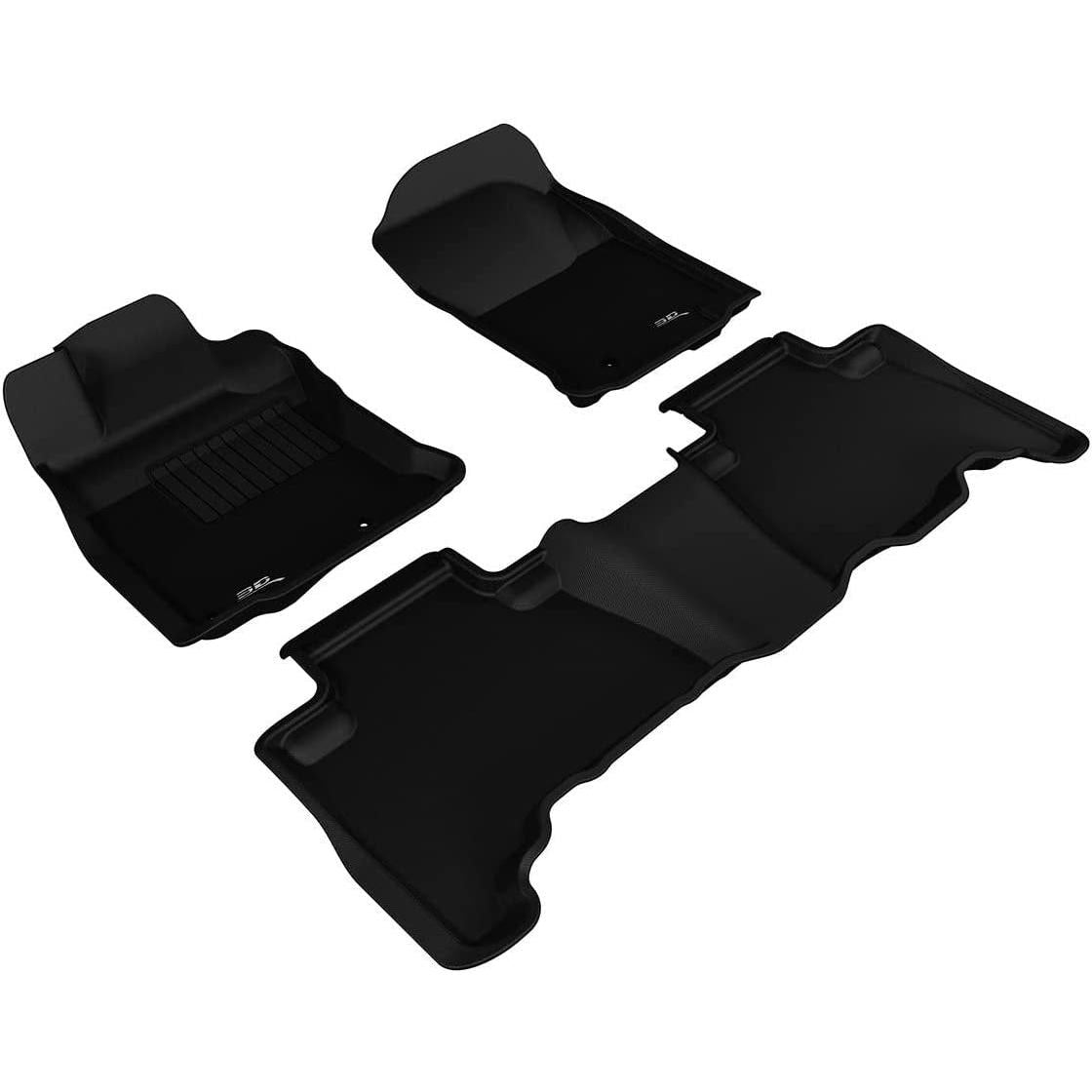 3D MAXpider All-Weather Floor Mats for Toyota 4Runner 2013-2021 Custom Fit Car Floor Liners W/O 3rd Row, Kagu Series (1st & 2nd Row, Black)-SR1 Performance