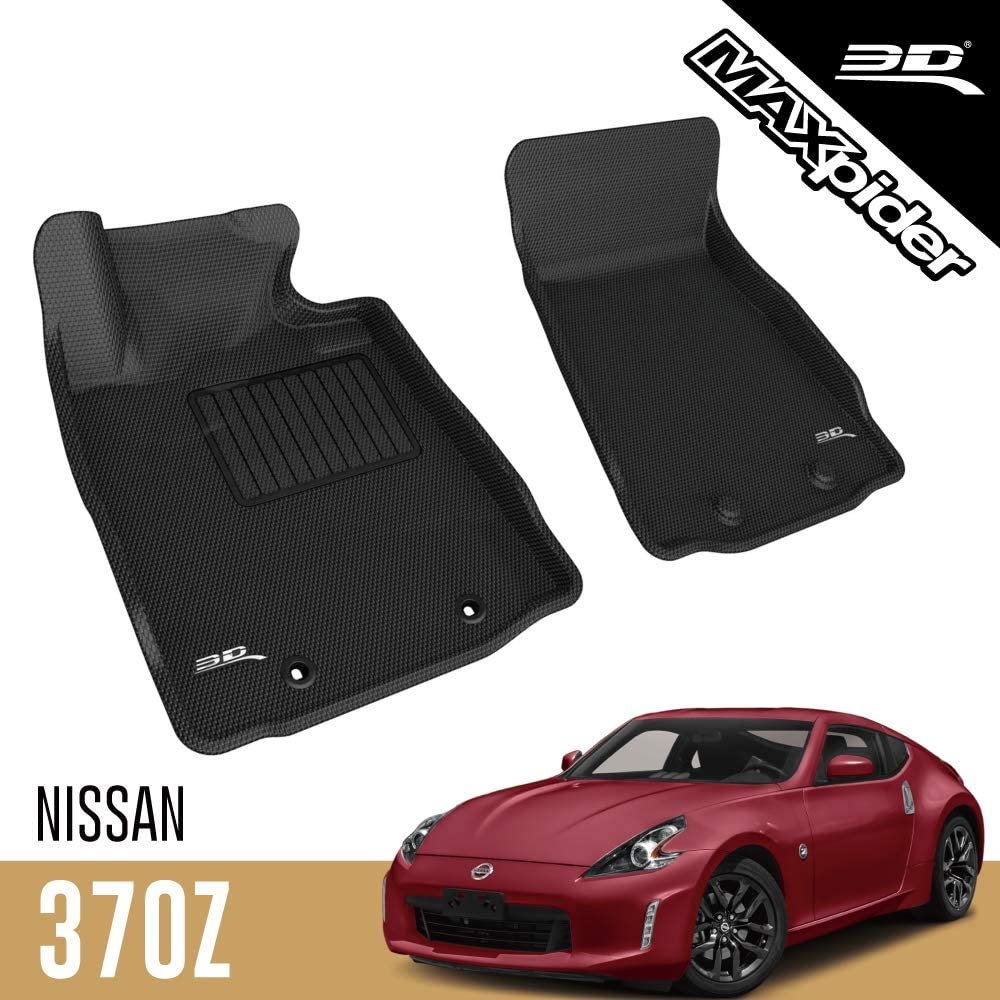 3D MAXpider Custom Fit All-Weather Floor Mat for Select Nissan 370Z Models - Kagu Rubber-SR1 Performance