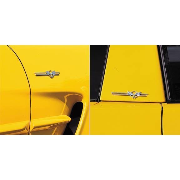 Corvette C5 Logo Billet Chrome Badges 2 Pc. : 1997-2004 C5 & Z06-SR1 Performance