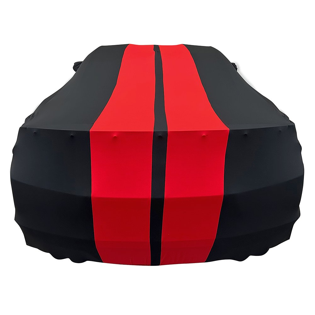 2010-2024 Camaro Ultraguard Stretch Satin Indoor Car Cover : Sport Series - Black with Red Stripes-SR1 Performance