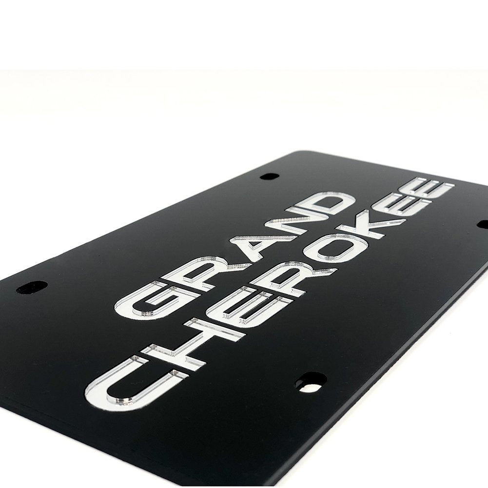 Jeep Grand Cherokee License Plate - Black with Mirrored-SR1 Performance