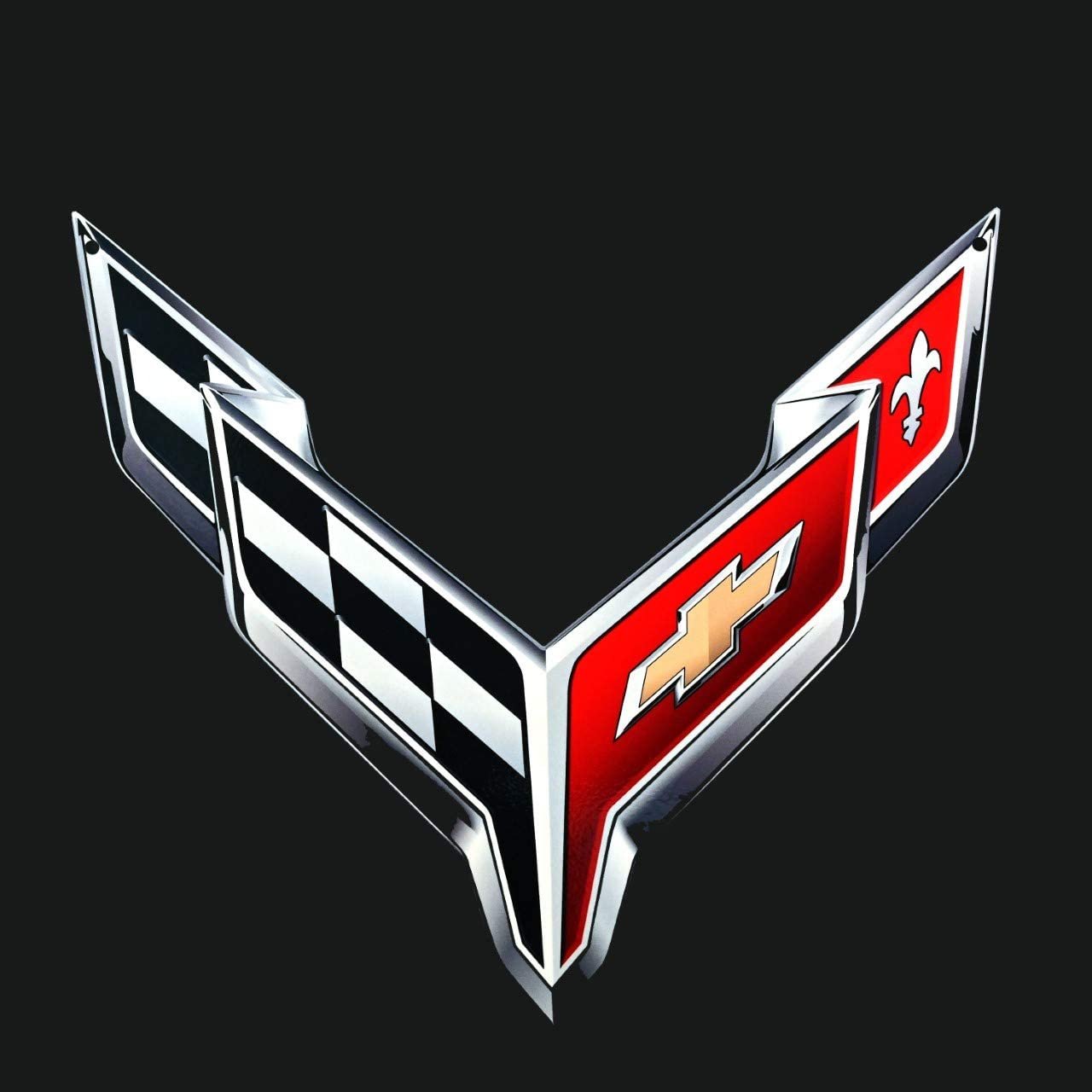 2020-2024 C8 Corvette Trunk/Frunk Crossed Flag Metal Under Hood Emblem-SR1 Performance