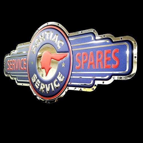 Pontiac Service/Spares Stainless Steel Wall Hanging Sign - 16" x 35"-SR1 Performance