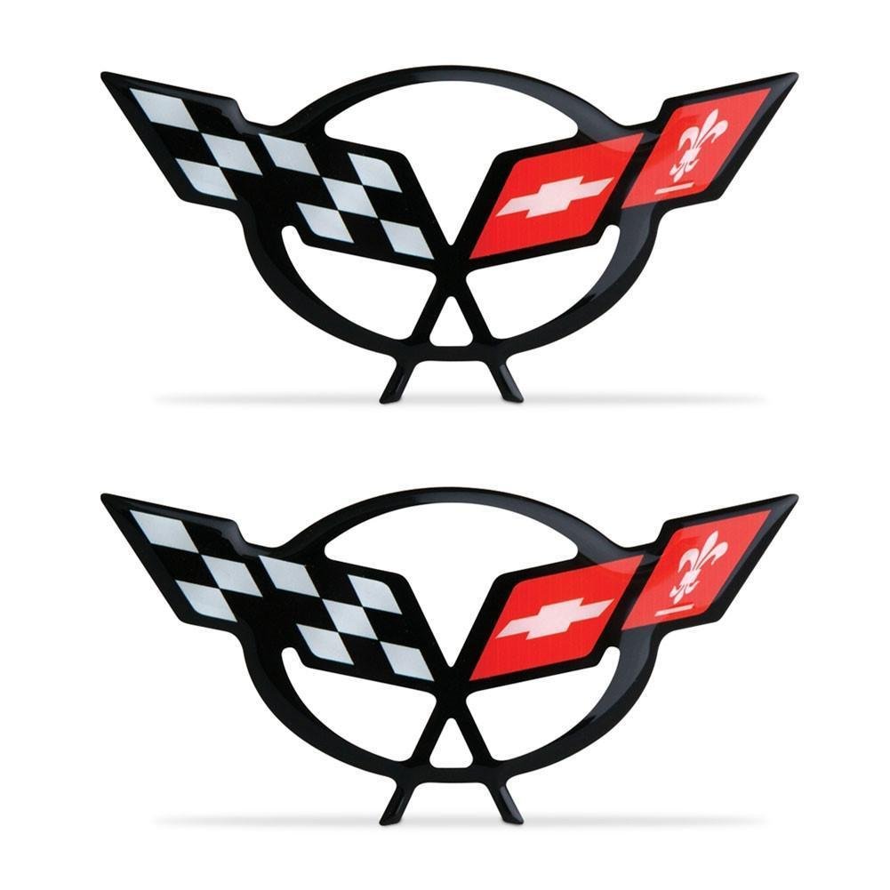 Corvette Domed Decal 2.375" x 1.17” : 1997-2004 C5 Logo-SR1 Performance