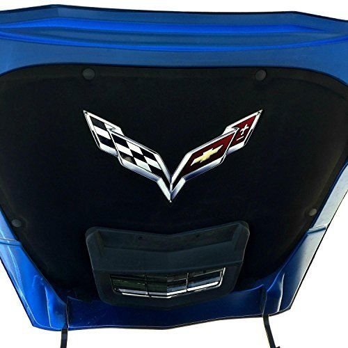 C7 Corvette Stingray Crossed flag Metal Underhood Emblem Fits: 2014 and Newer Corvettes-SR1 Performance