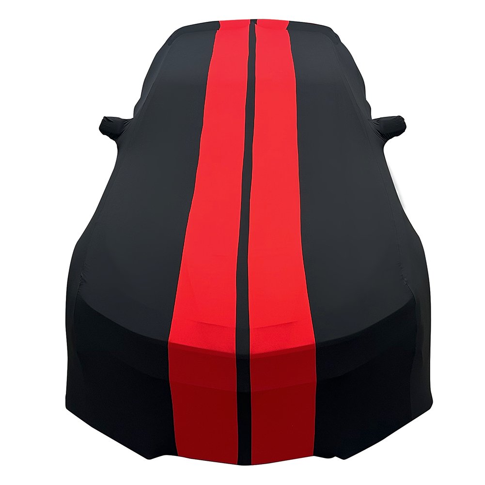 2010-2024 Camaro Ultraguard Stretch Satin Indoor Car Cover : Sport Series - Black with Red Stripes-SR1 Performance