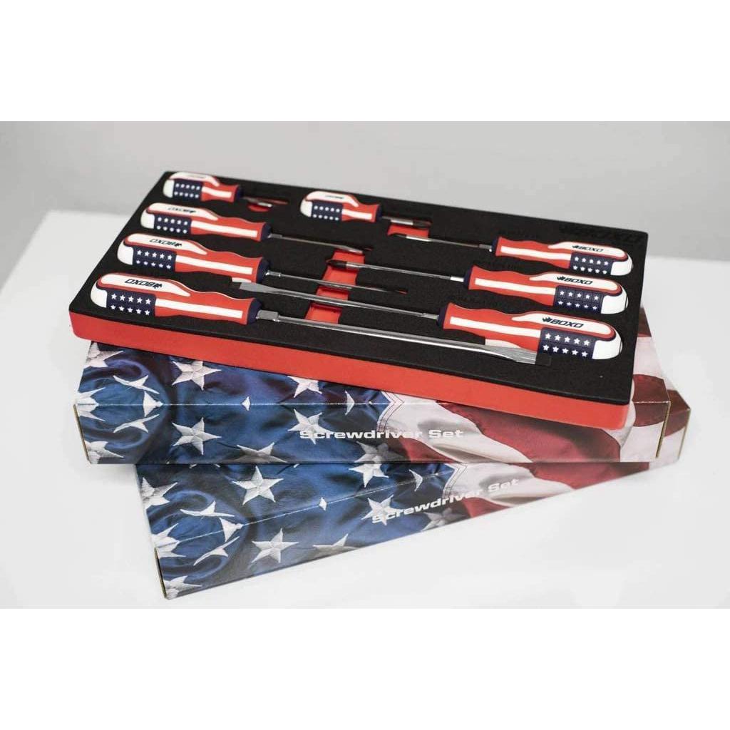 Boxo Limited Edition 8-Piece American Flag Handle Screwdriver Set-SR1 Performance