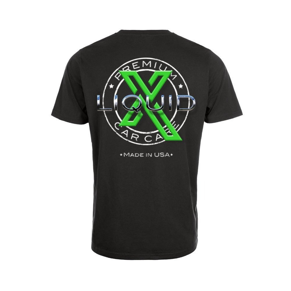 Liquid X Circle Logo Men's T-Shirt - Black-SR1 Performance