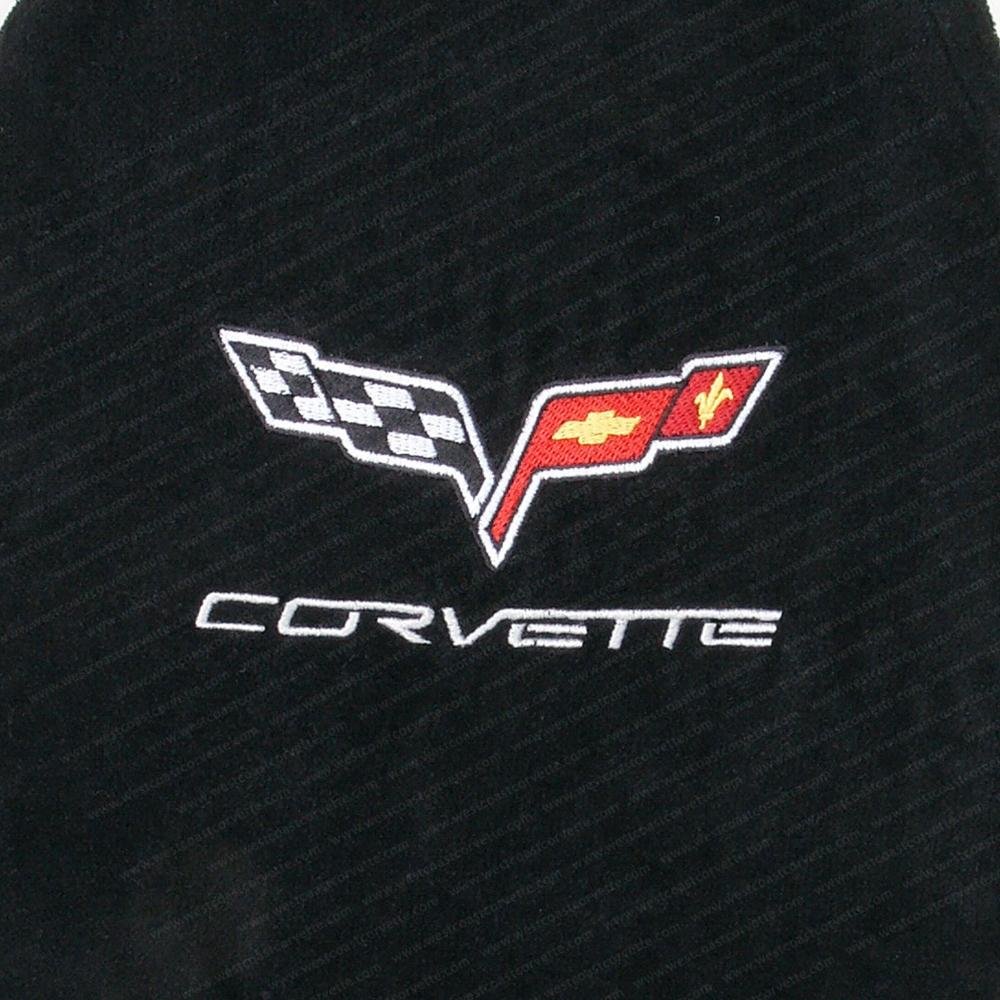 Corvette Center Console Cover - Embroidered Emblem - Seat Armour : 2005-2013 C6, Z06, ZR1, Grand Sport-SR1 Performance