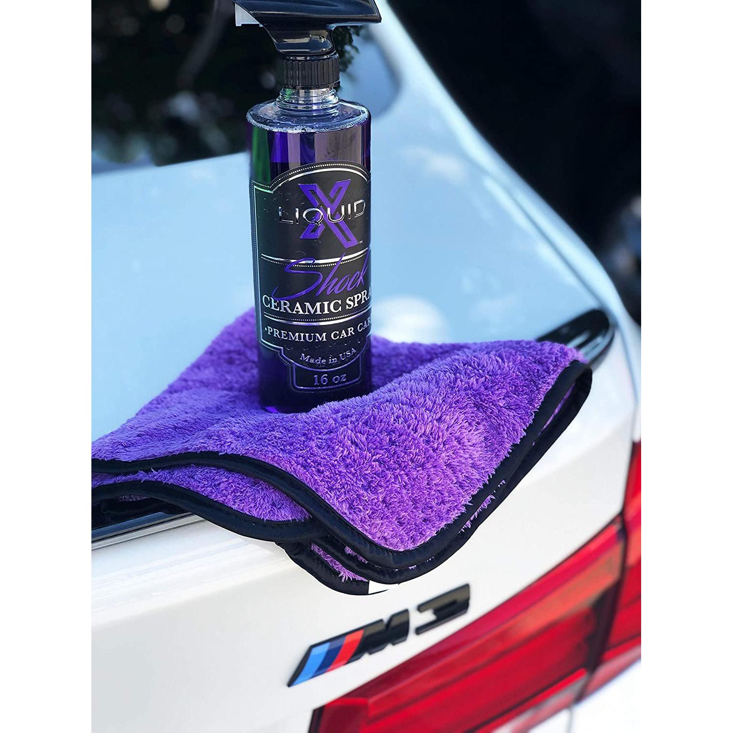 Liquid X Purple Xtreme Plush Waffle Weave Towel - 16" x 16"-SR1 Performance