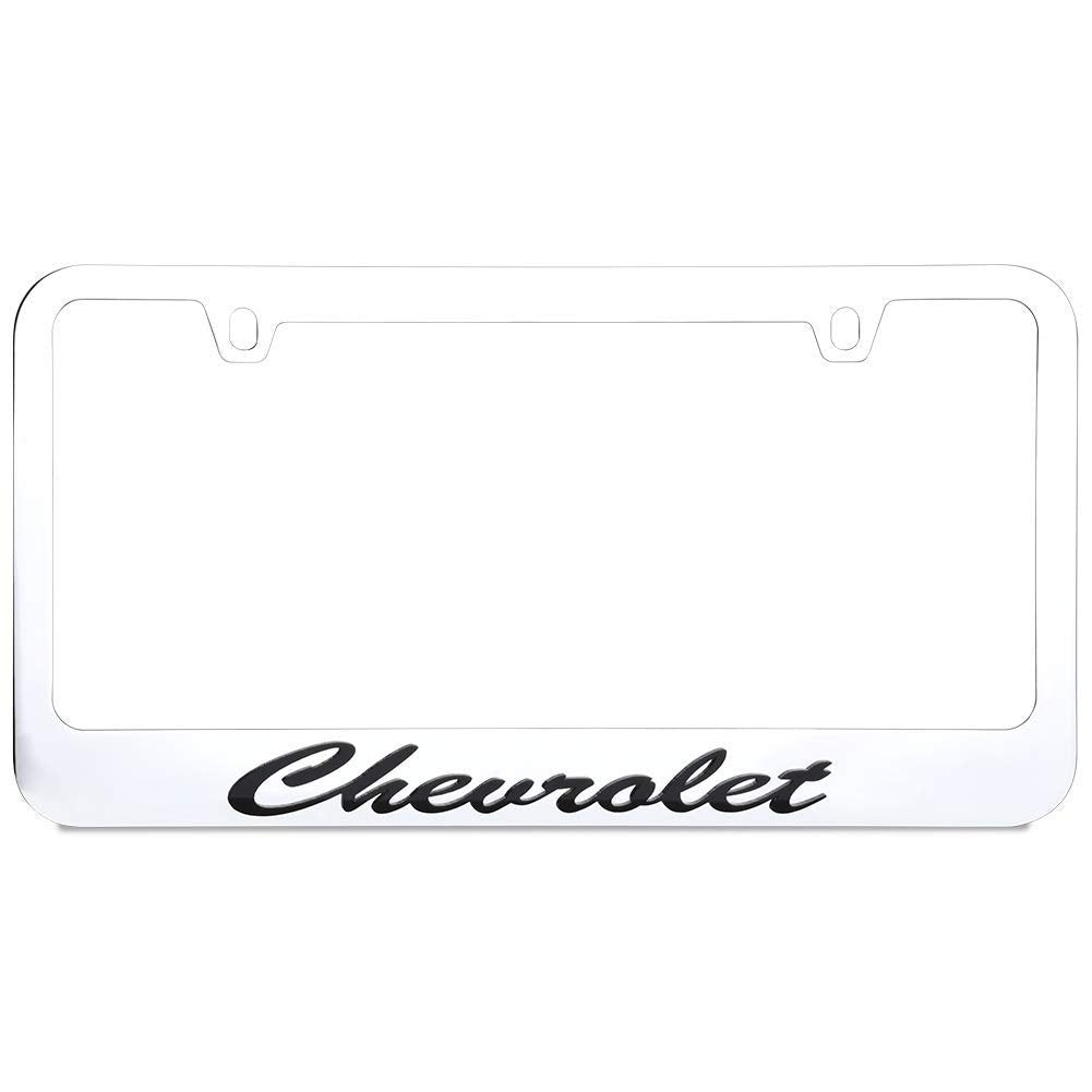 Chevrolet License Plate Frame - Chrome with Black Script-SR1 Performance