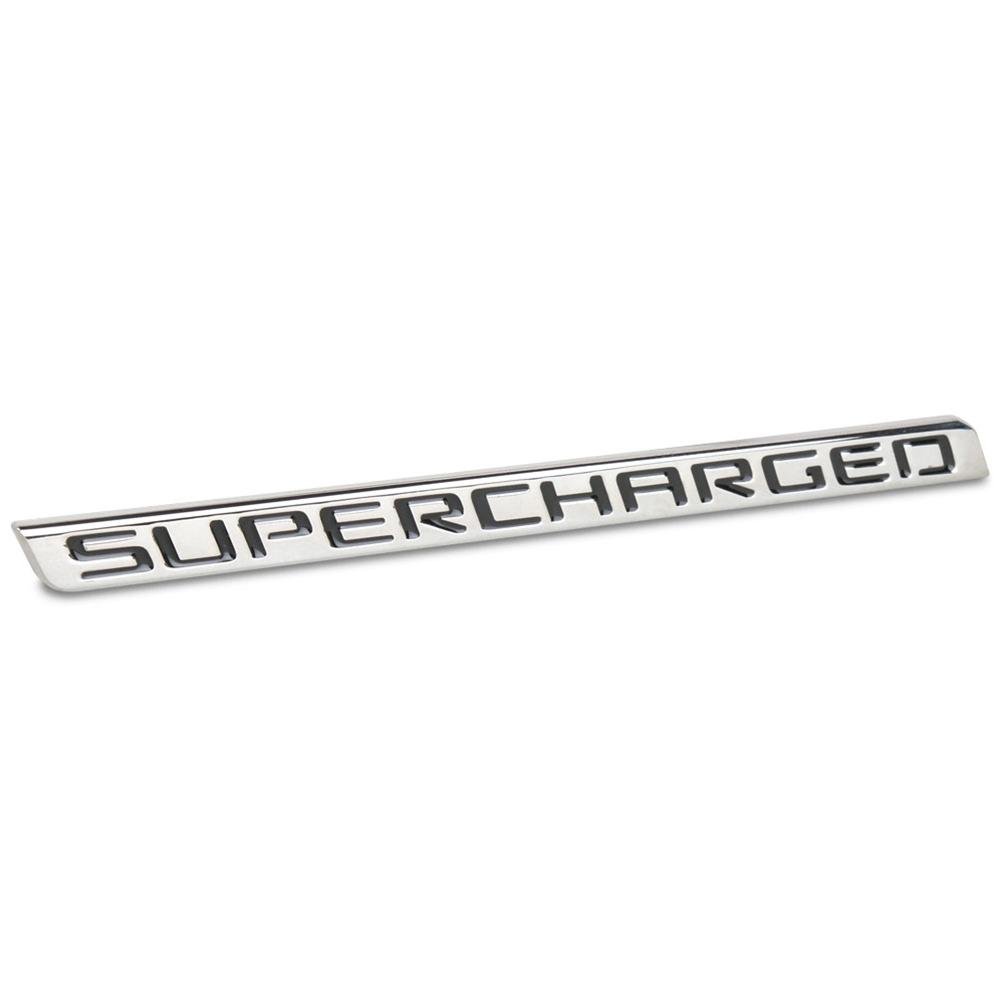 Billet Chrome Supercharged Badge - Black-SR1 Performance