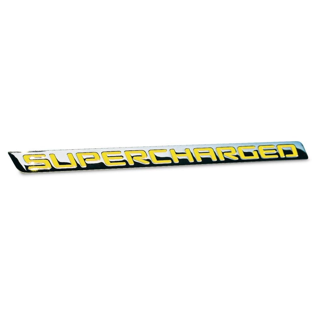 Billet Chrome Supercharged Badge - Black-SR1 Performance