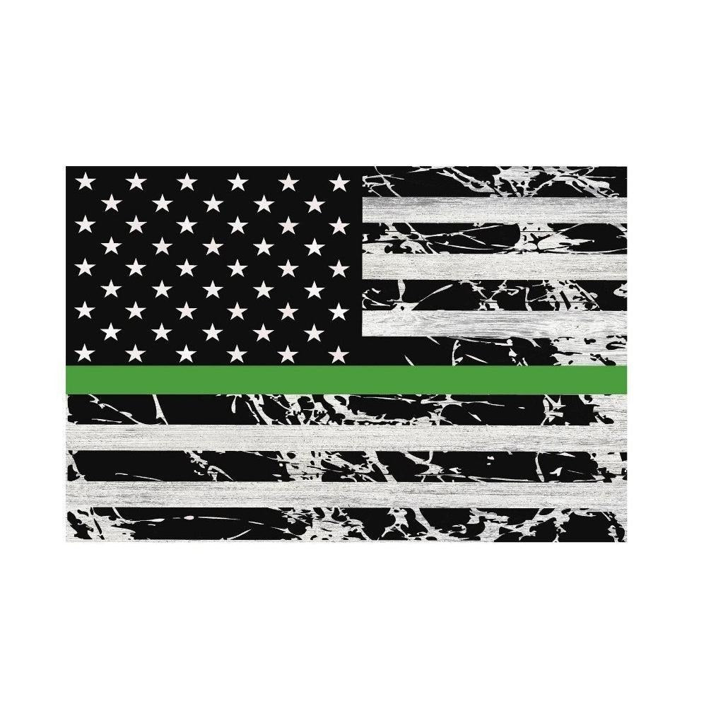 American Flag w/ Blue Line Police Metal Sign 12" x 8"-SR1 Performance