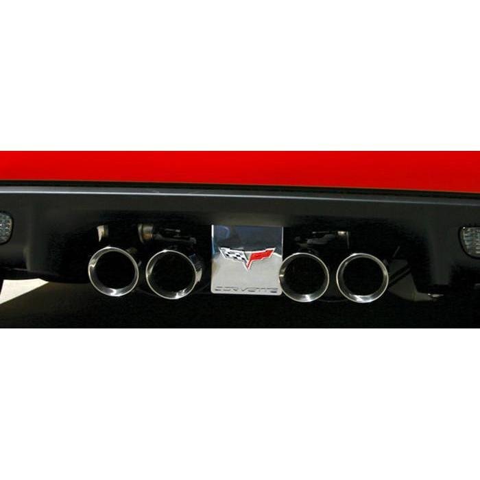 Corvette Exhaust Plate - Billet Chrome with C6 Logo for NPP or Corsa Exhaust : C6-SR1 Performance