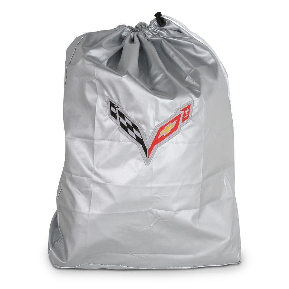 Corvette Intro-Guard Car Cover - Embossed - Indoor/Outdoor - Silver/Red : C7 Stingray, Z51, Z06, Grand Sport-SR1 Performance