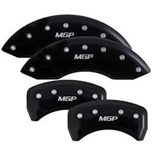 Camaro V8 SS Caliper Covers w/ Brem Brakes: Black with Silver MGP Script-SR1 Performance