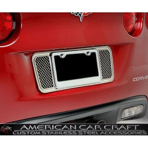 C6 Corvette License Plate Frame - Laser Mesh Stainless Steel-SR1 Performance