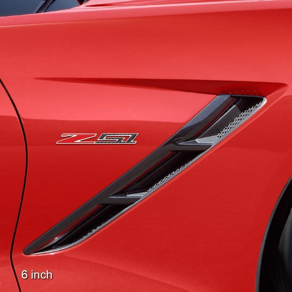 C7, C8 Corvette Z51 Badge/Emblem - Domed - Carbon Fiber Look w/Chrome Trim-SR1 Performance