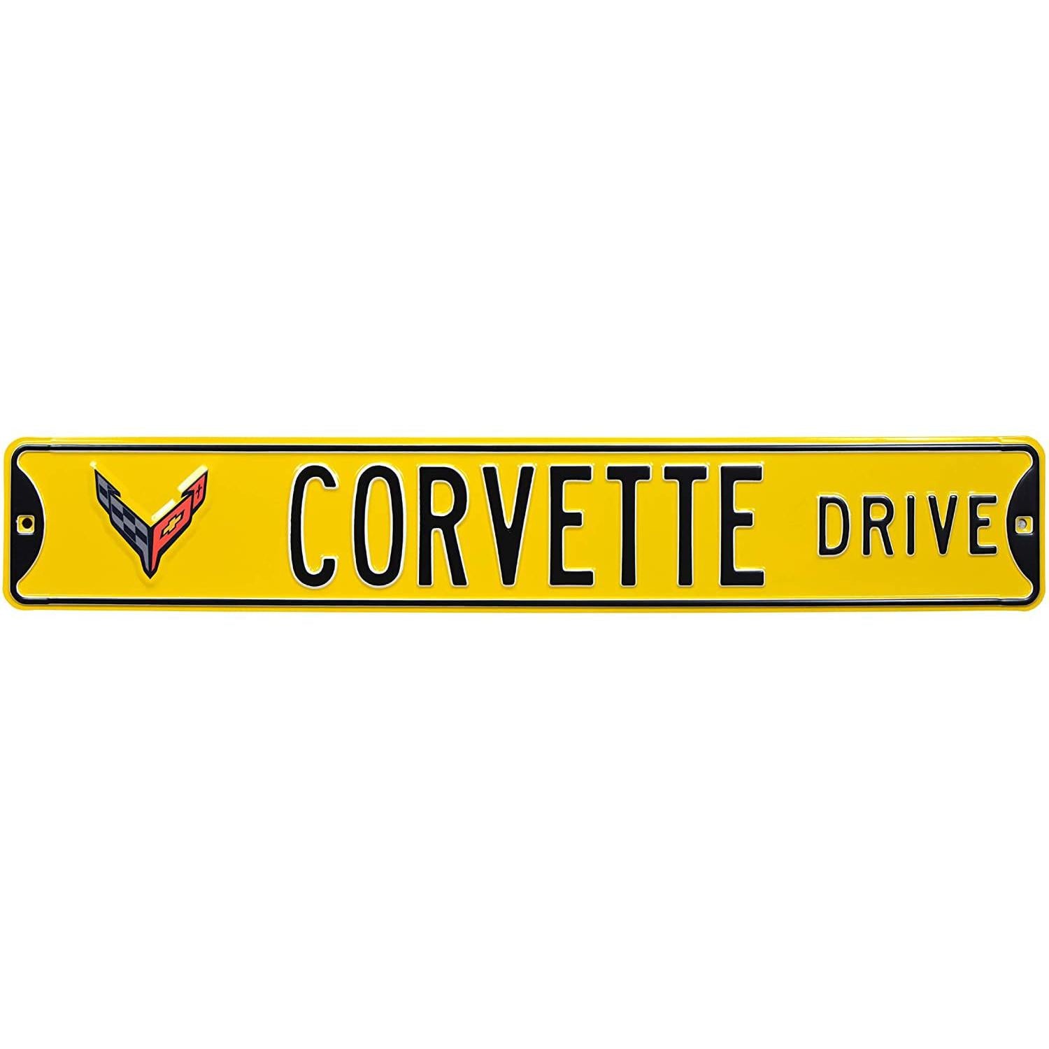 C8 Corvette Drive Metal Road Sign-SR1 Performance