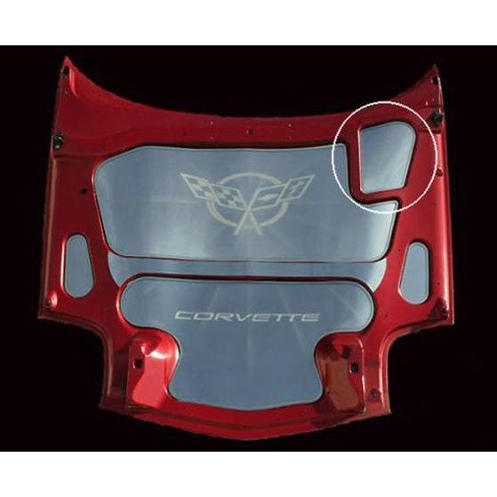 Corvette Hood Insert with Etched Year Polished Stainless Steel : 1997-2004 C5-SR1 Performance