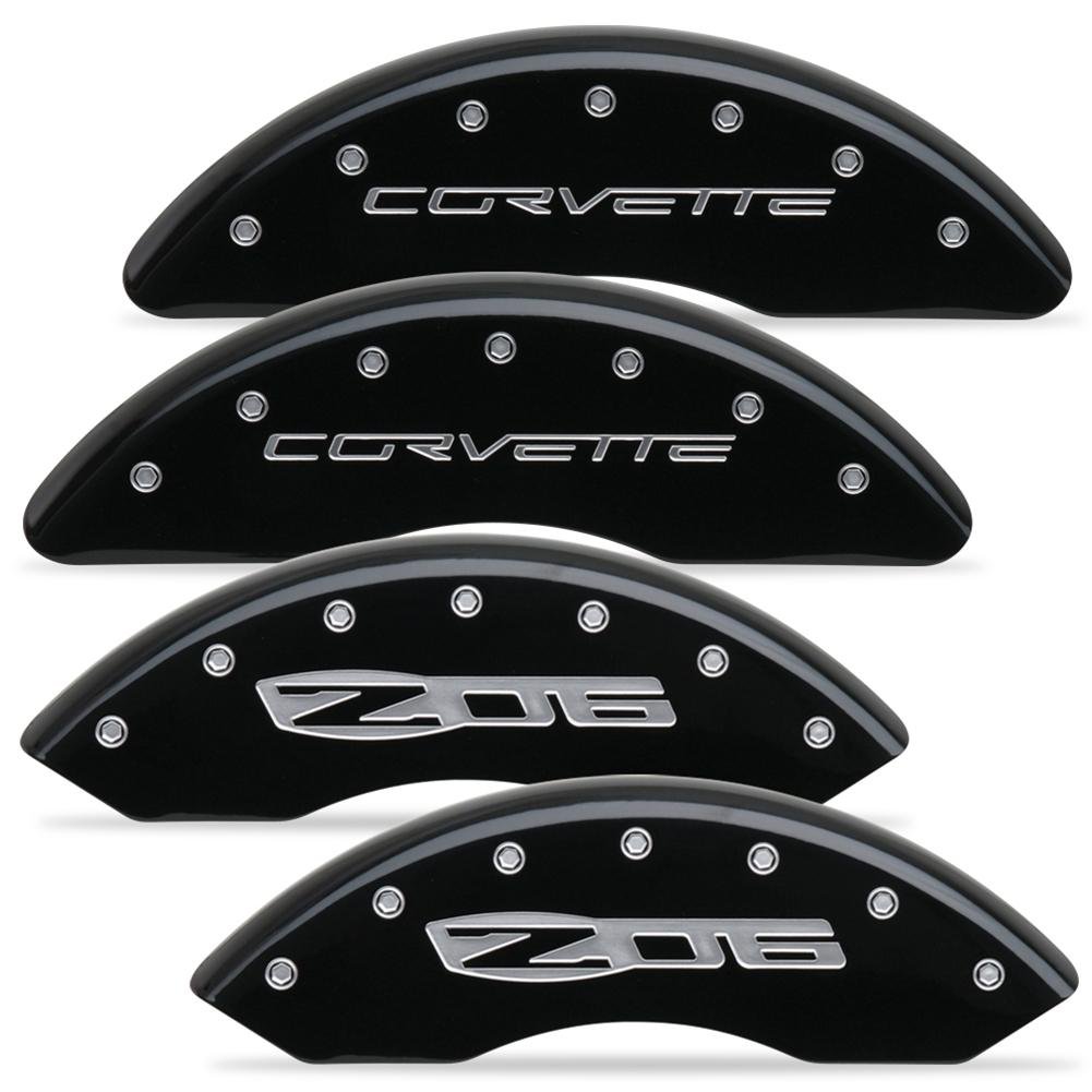 Corvette Brake Caliper Cover Set (4) - Corvette/Z06 Logo Red : 2006-2013 Z06-SR1 Performance