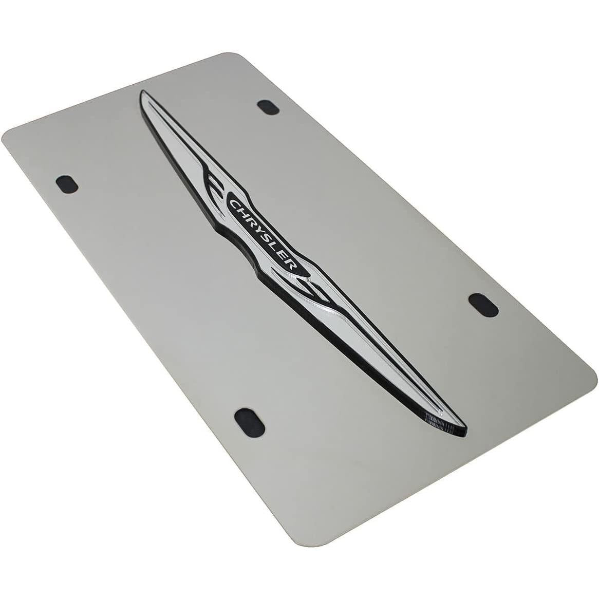 Chrysler License Plate - Stainless Steel with Wing Logo-SR1 Performance