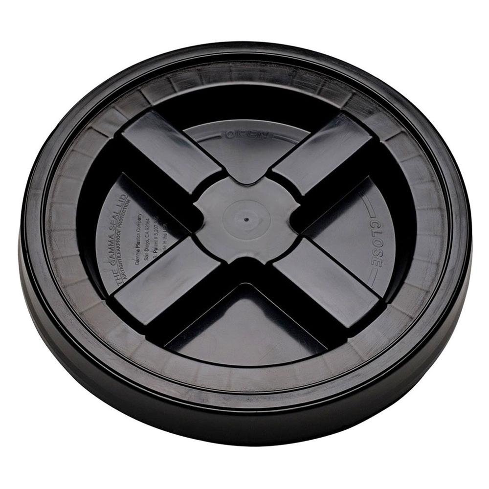 Black Gamma Seal Lid for 3.5, 5, 6 & 7 Gallon Plastic Buckets-SR1 Performance