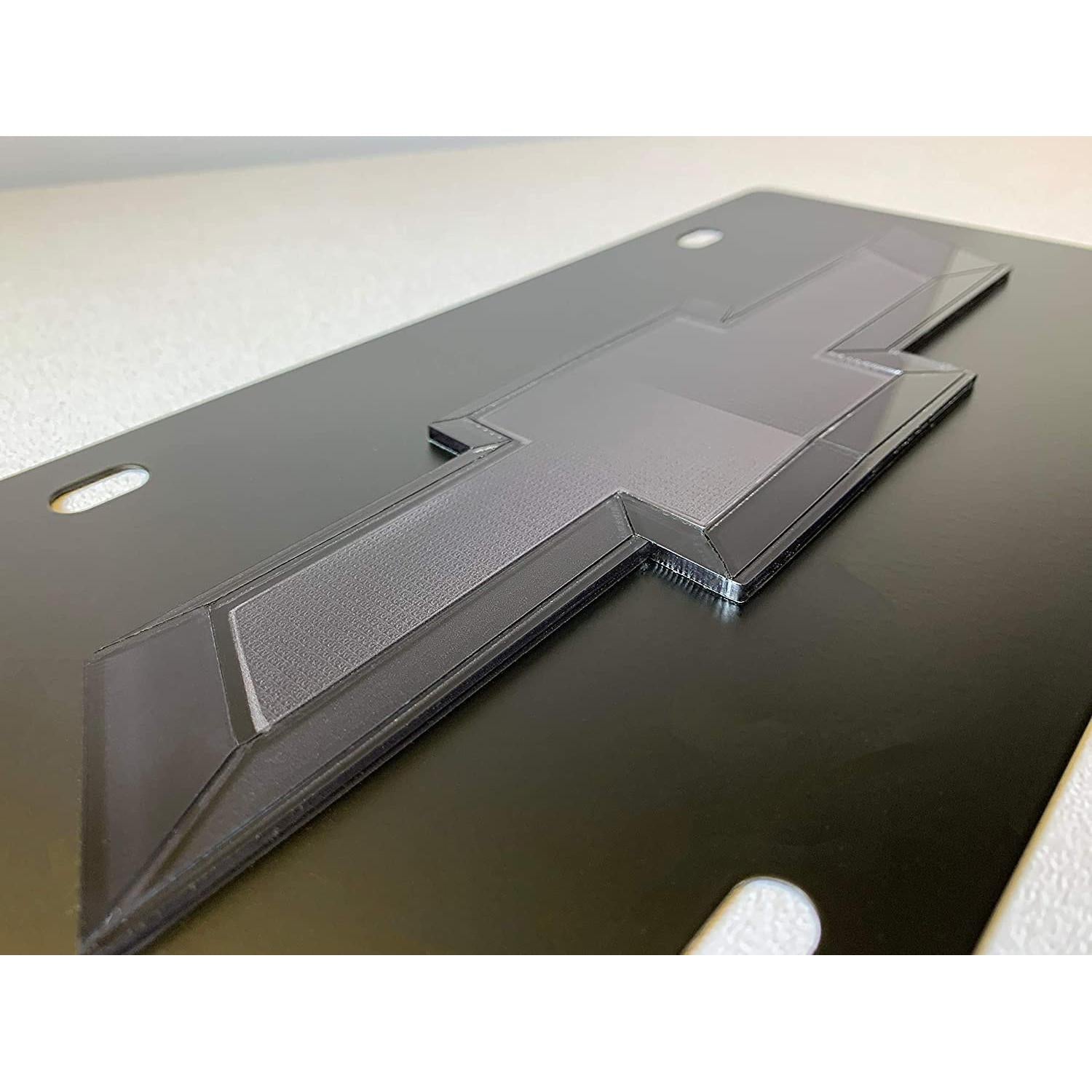 Chevrolet License Plate - Black Carbon Steel with Black Bowtie Logo-SR1 Performance