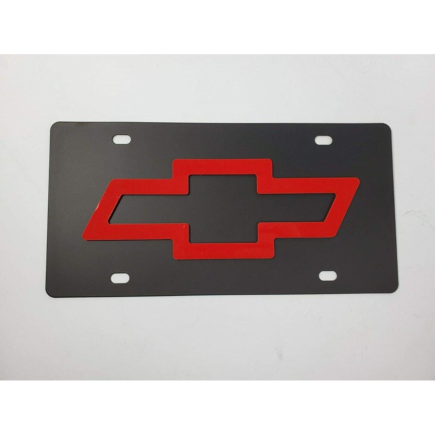 Chevrolet Bowtie License Plate - Carbon Steel with Red Logo-SR1 Performance