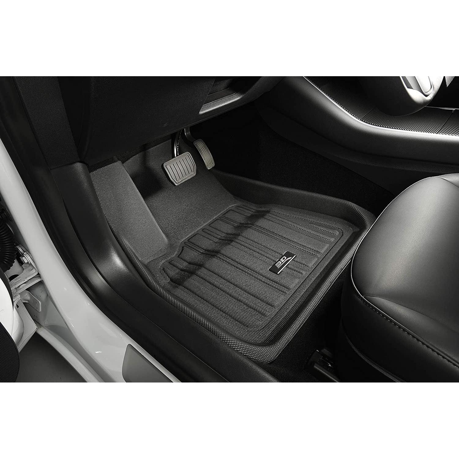 3D MAXpider All-Weather Floor Mats Custom Fit for 2021-2022 Tesla Model 3 Car Floor Liners ELITECT Series (1ST & 2ND Row)-SR1 Performance