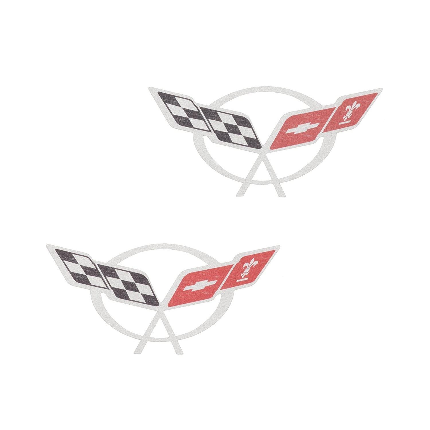 C5 Corvette Door Sill Decal - Crossed Flags Emblem Sticker-SR1 Performance