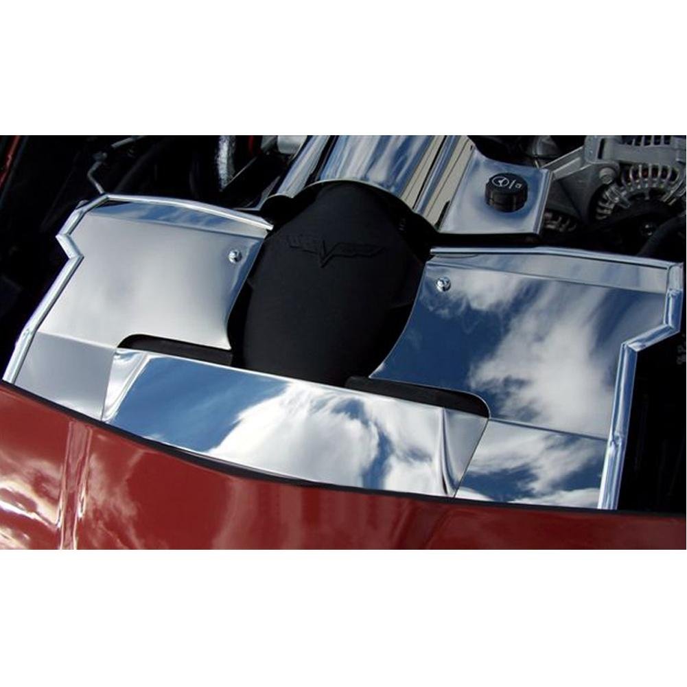 Corvette Radiator Cover - Polished Stainless Steel : 2008-2013 C6 LS3 only-SR1 Performance