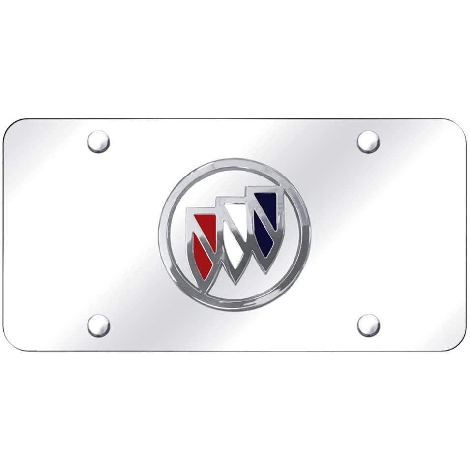 Buick Polished Steel License Plate with Tri-Color Chrome Logo-SR1 Performance