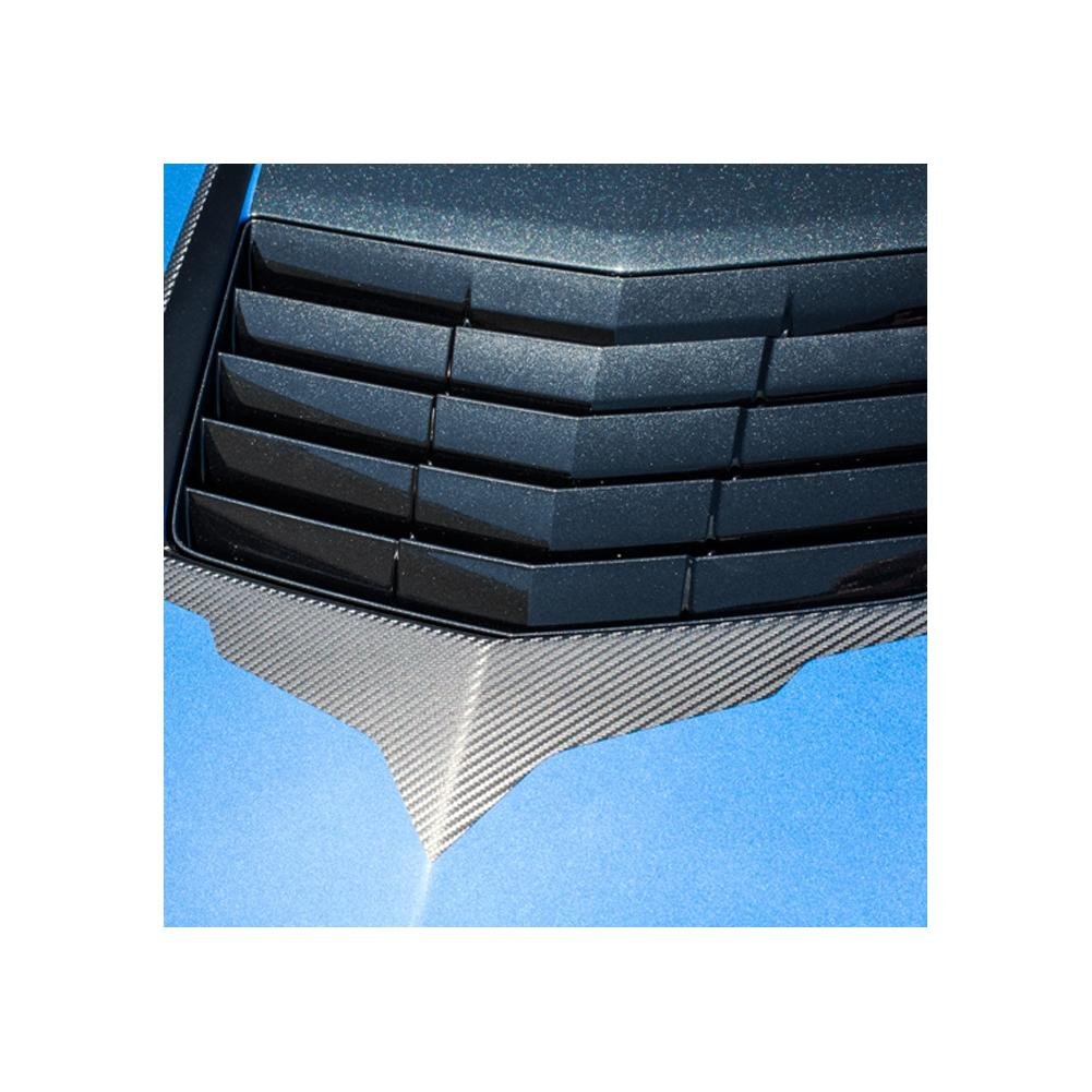 C7 Corvette Stingray Hood Vent Graphic Black Carbon Fiber w/ Brushed Black Trim-SR1 Performance