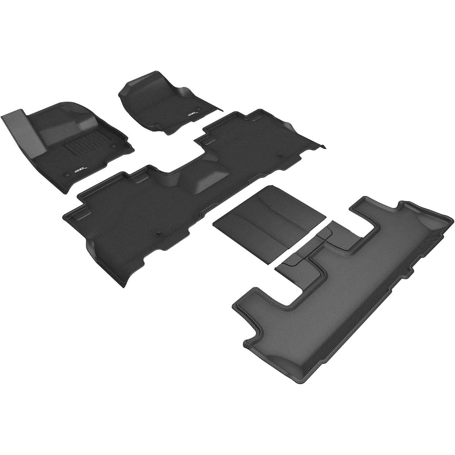 3D MAXpider - L1FR12501509 Ford Expedition (w/ 2nd Row Bucket seat) 2018-2020 Custome Fit All-Weather Car Floor Mats Liners, Kagu Series (1st 2nd & 3rd Row, Black)-SR1 Performance