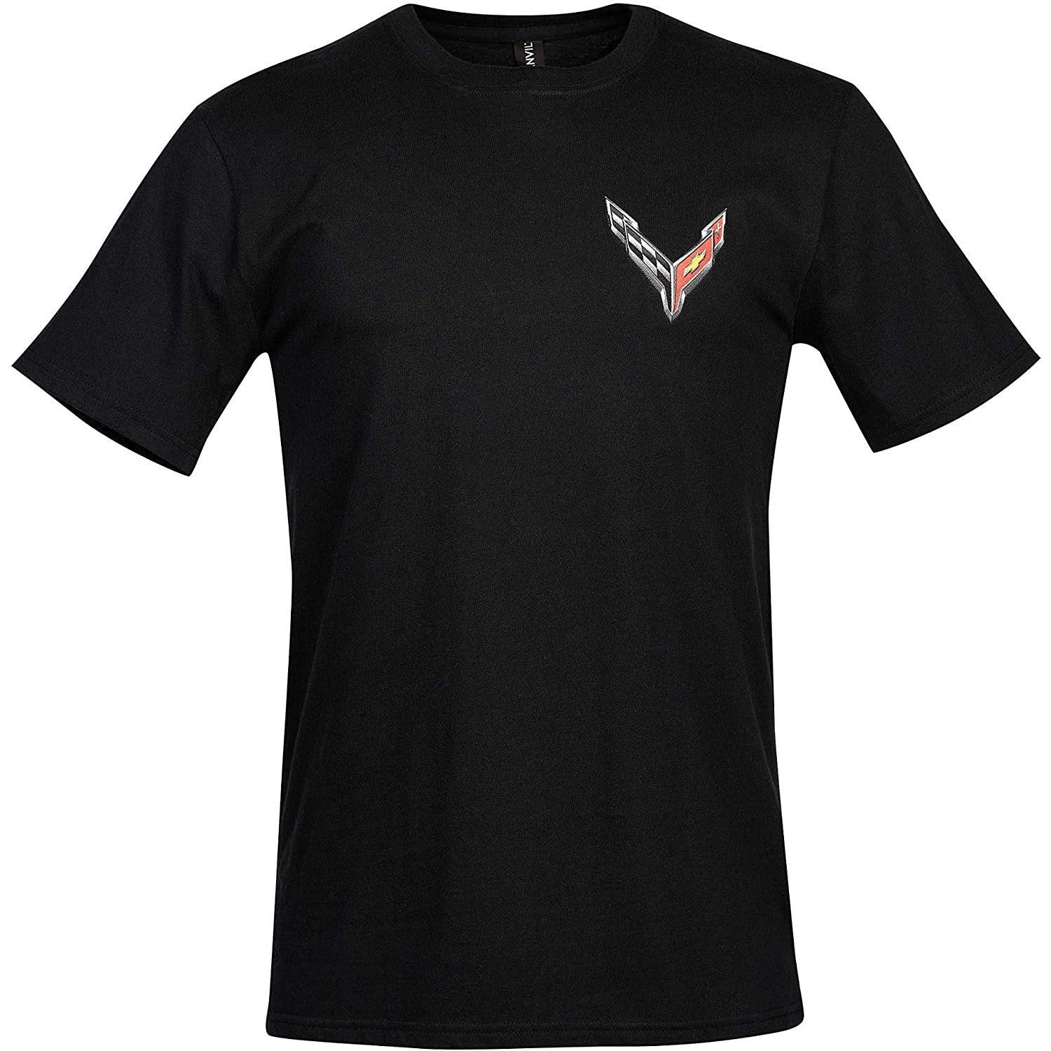 C8 Corvette Next Gen American Legacy Born in the USA Men's T-Shirt - Officially Licensed Chevrolet Short Sleeve Tee Shirt-SR1 Performance