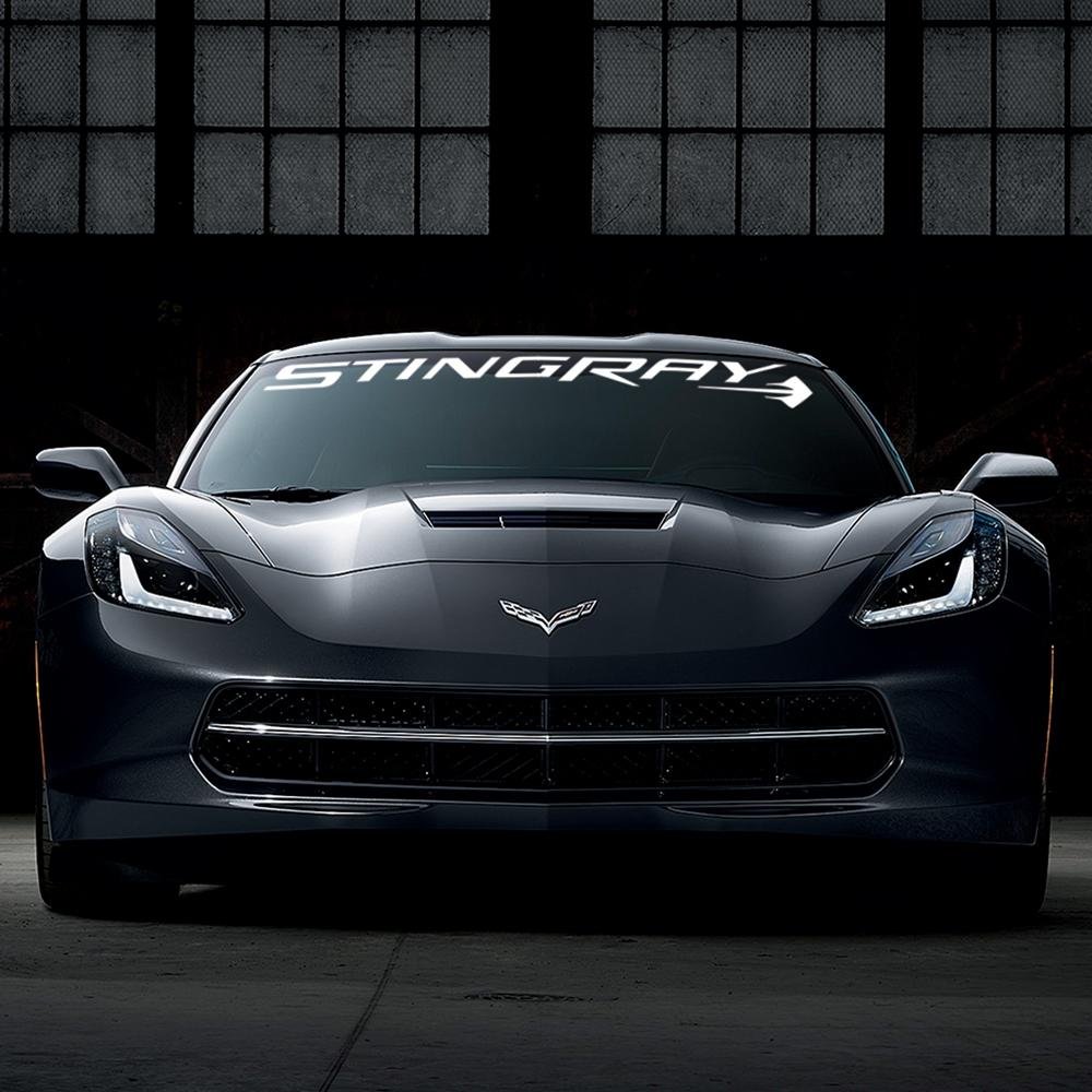C7 Corvette Windshield Decal Kit (Stingray Script White)-SR1 Performance
