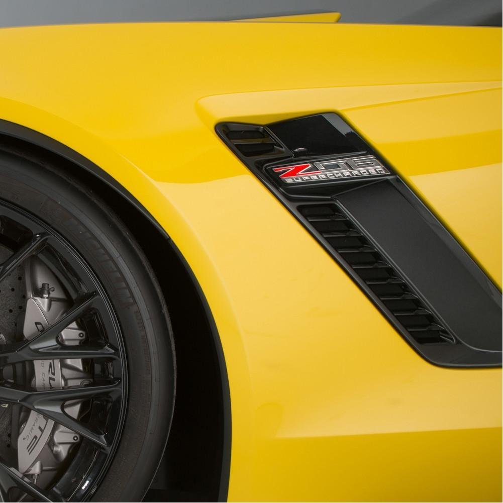 2015+ Corvette Z06 Supercharged Genuine GM Fender Emblems - Pair-SR1 Performance