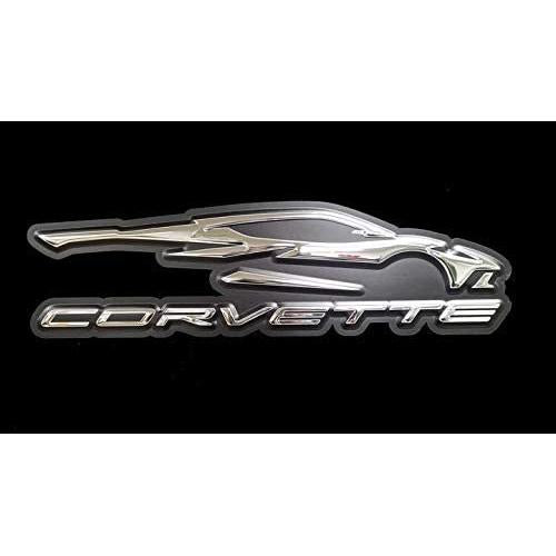 C8 Corvette Gesture Logo & Script Sign - Chrome : 34" x 10"-SR1 Performance