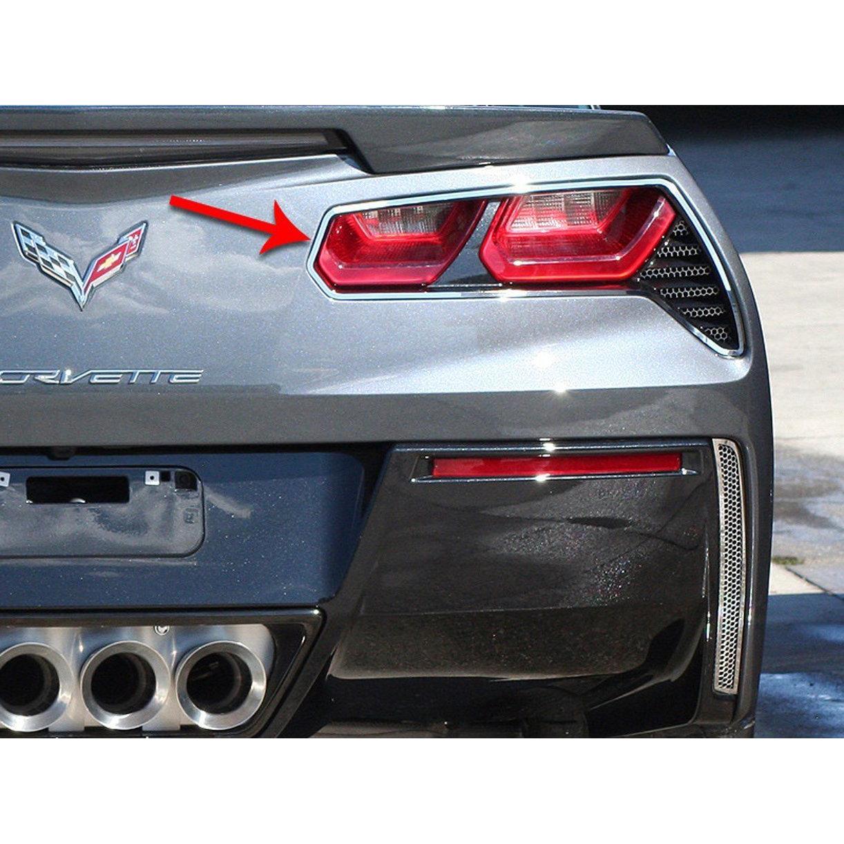 2014-2017 C7 Corvette Stingray - 2Pc Polished Tail Light Trim Ring-SR1 Performance